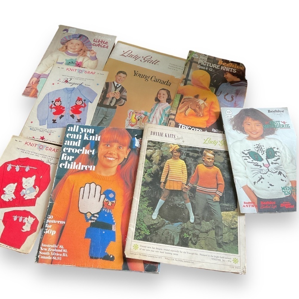 Vintage Knitting Patterns Youth Teens‎ Young Adults Picture Knits 60s 70s
